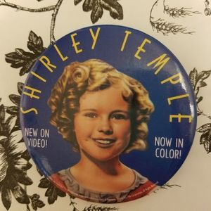 Shirley Temple Pin Vtg 1994 New On Video 3” Round